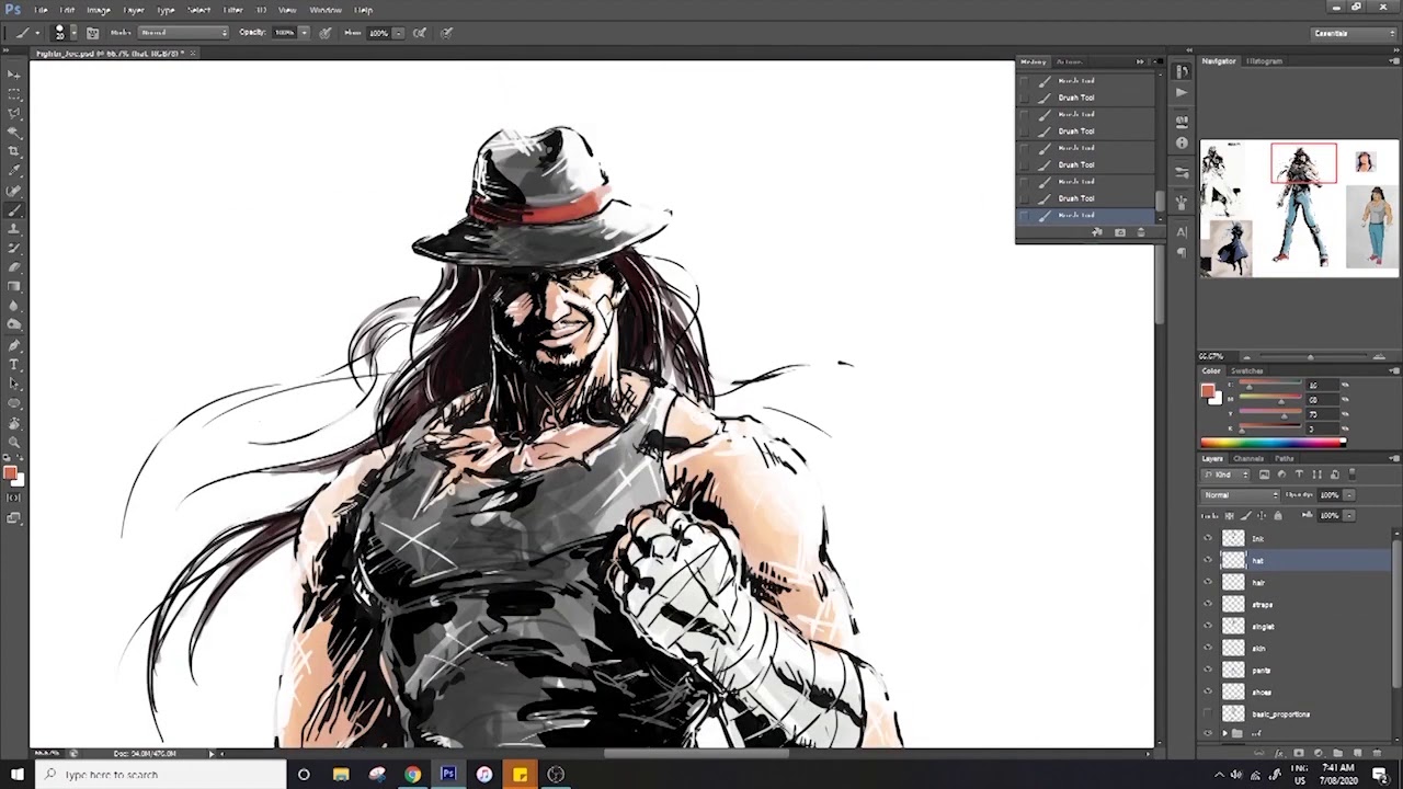 How I do a Shinkawa style character (Time Lapse)