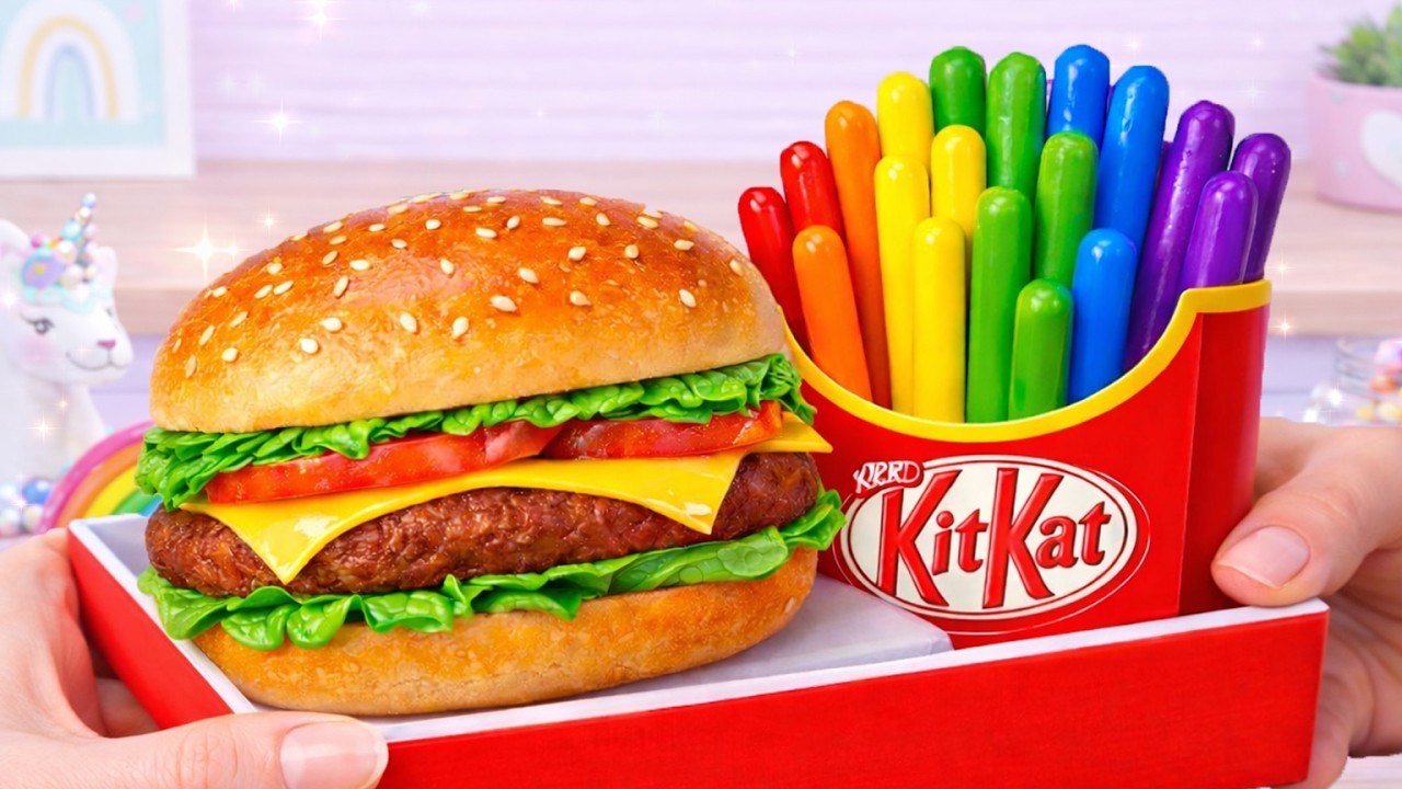 🍔Amazing Mini Burger vs Rainbow KitKat Snack 🌈Satisfying Food ASMR | Sara Mini Cake