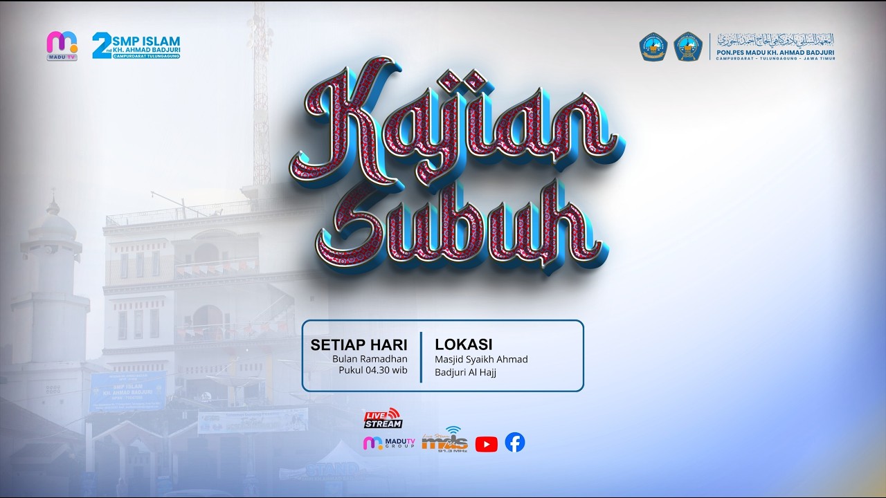 🔴KULIAH SUBUH BERSAMA Pengasuh Pondok Pesantren , GUS ALI IMRON BADJURI, S.Pd.I Kitab Nashoihul Ibad
