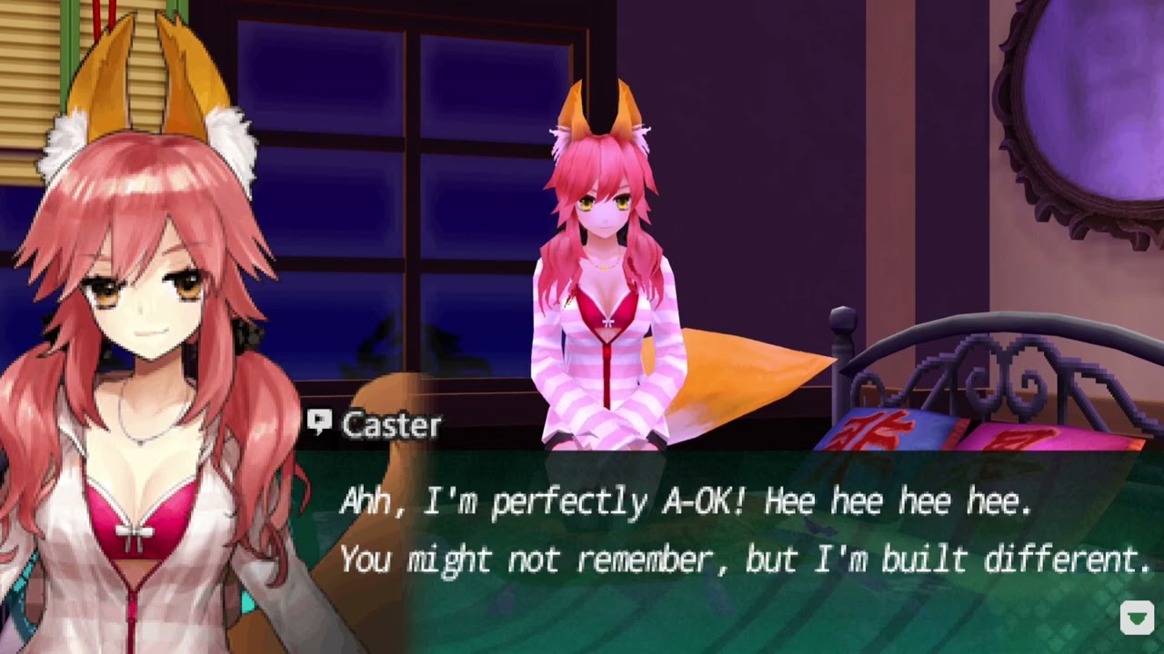 Fate/Extra CCC (English Patch) Pt.207 Tamamo final my room night chat