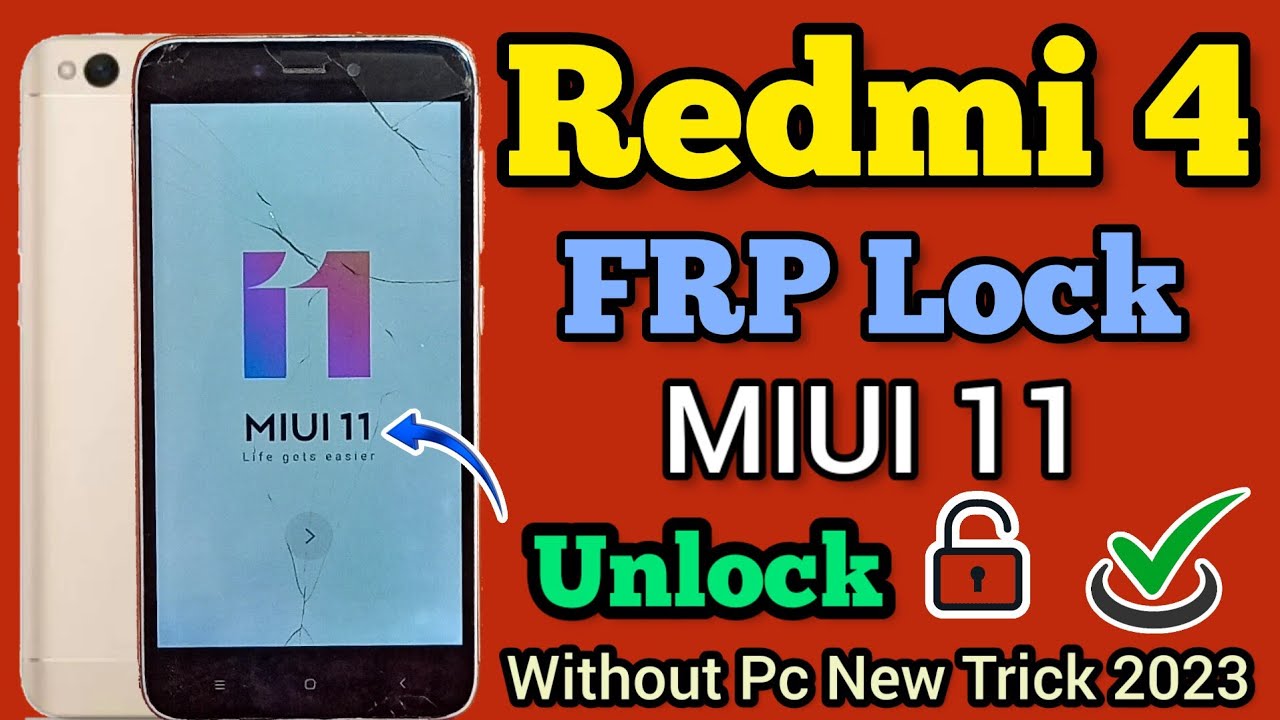 Redmi 4 FRP Bypass || MIUI 11 || Redmi 4 Google Account Unlock || Without Pc || Easy Method || 2023.