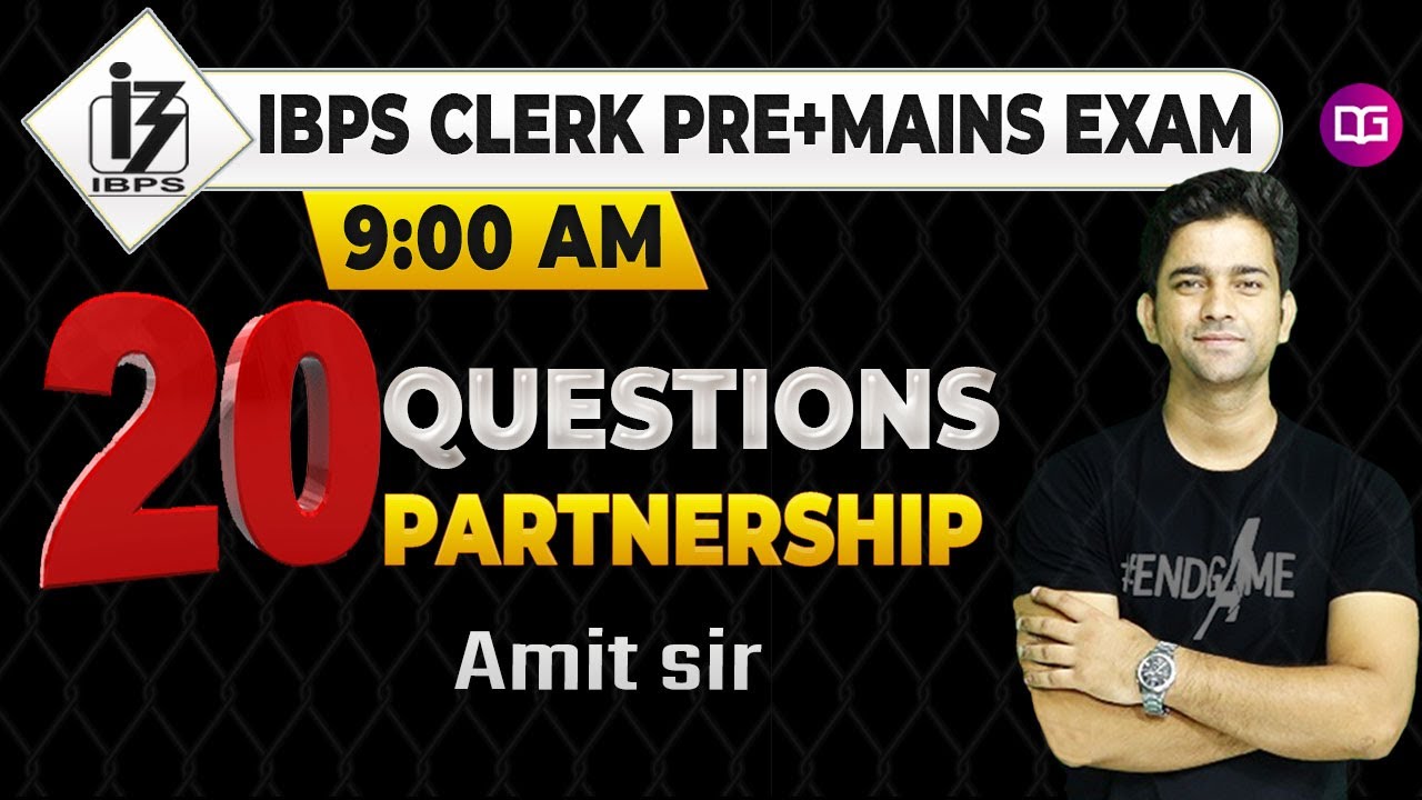 Partnership Problems Aptitude | IBPS Clerk Maths Preparation 2020 | IBPS Clerk 2020 | Amit Sir Maths