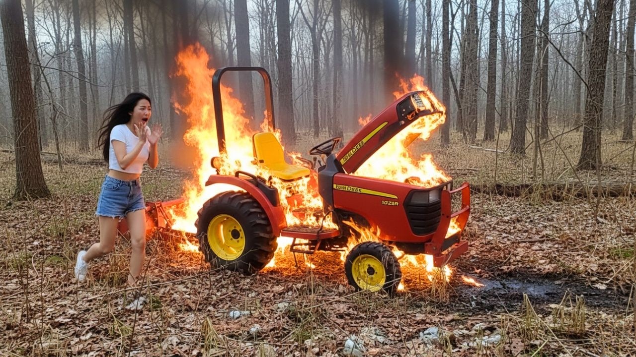 SHOCKING RESCUE! Young Girl Revives a Burned-Out John Deere 5075E! (You Won't Believe This)
