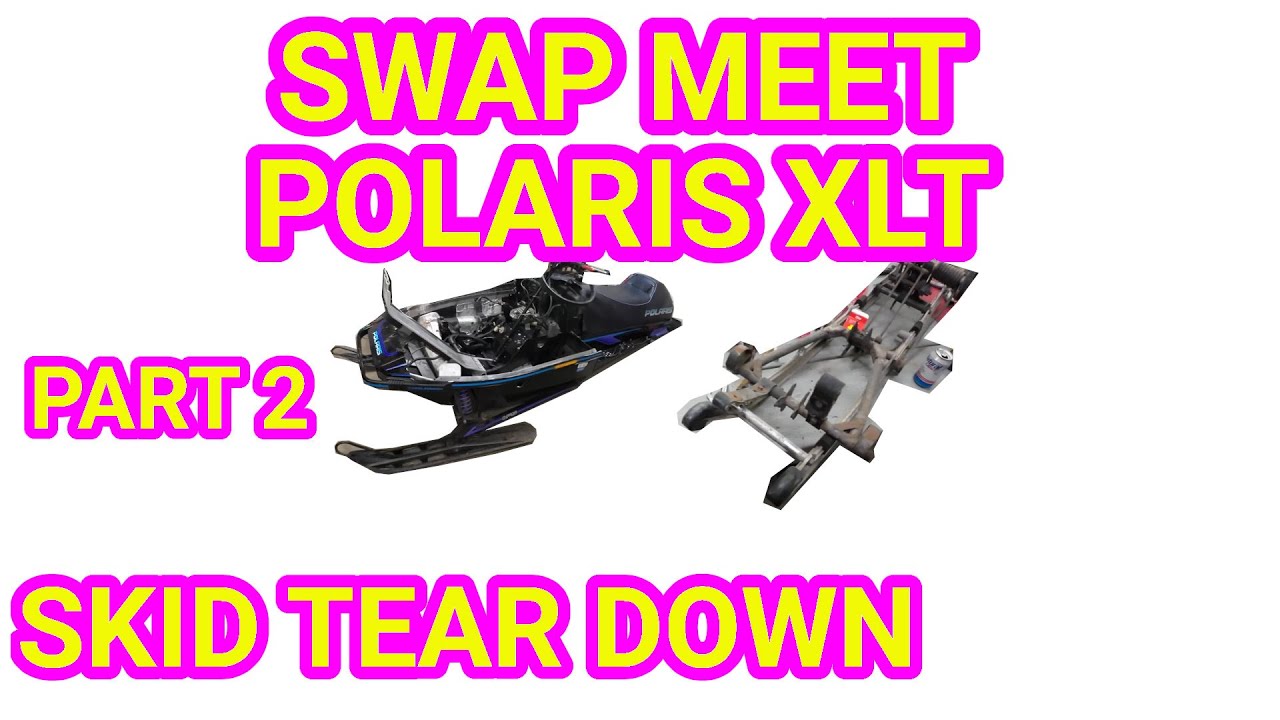 Swap Meet XLT Part 2: Skid tear down and more! Vintage Polaris XLT 600 Triple Snowmobile!