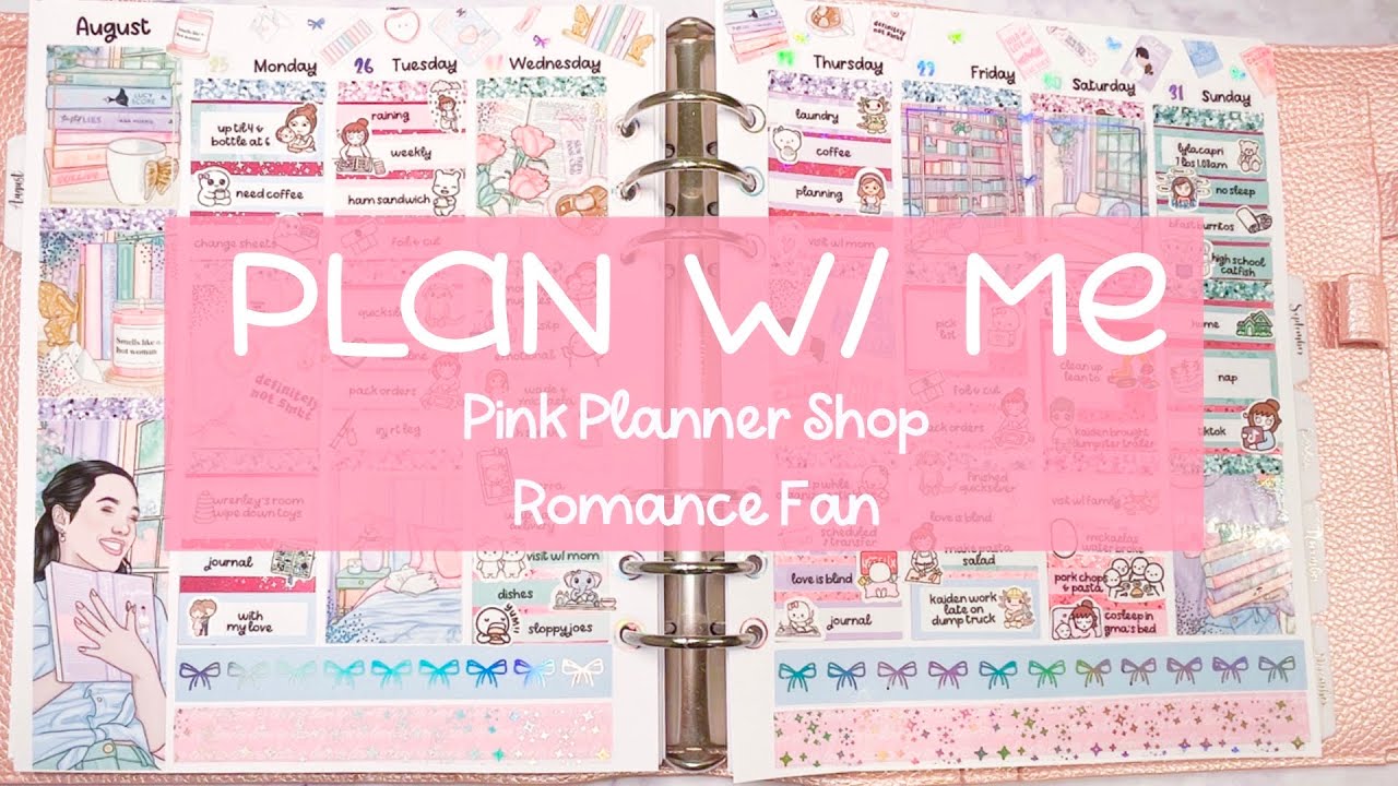 Memory Plan With Me Aug 25-31/ Pink Planner Shop Romance Fan / LynnerDesigns / Lynner Designs