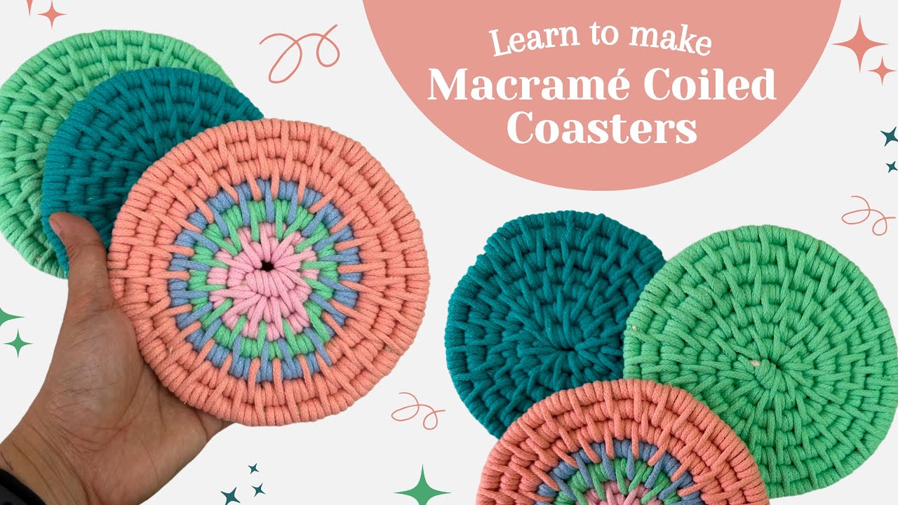 Learn How to make: Macrame Coiled Coaster | Step-by-Step Easy Tutorial