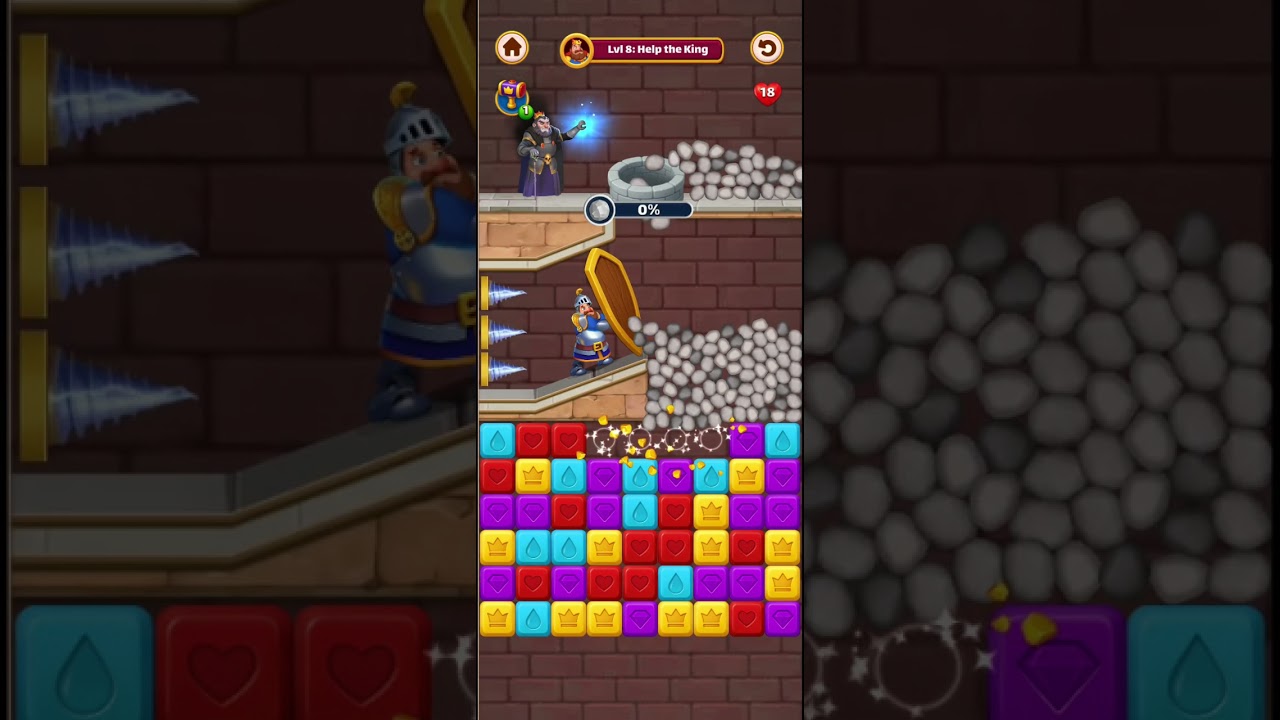 Playing Kingdom Match : Royal Adventure game (tutorial+gameplay)