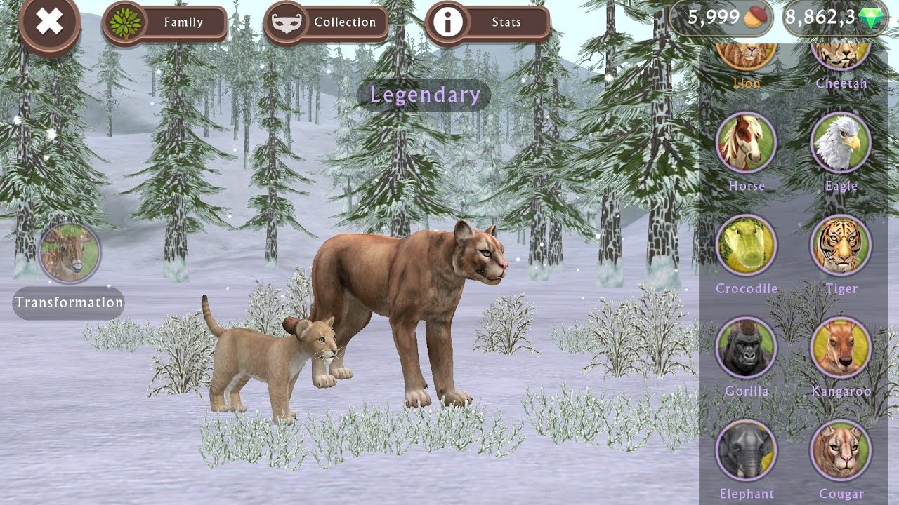 WildCraft Update - Buying New Cougar Playable Animal & Visit Glacial Battle Arena !