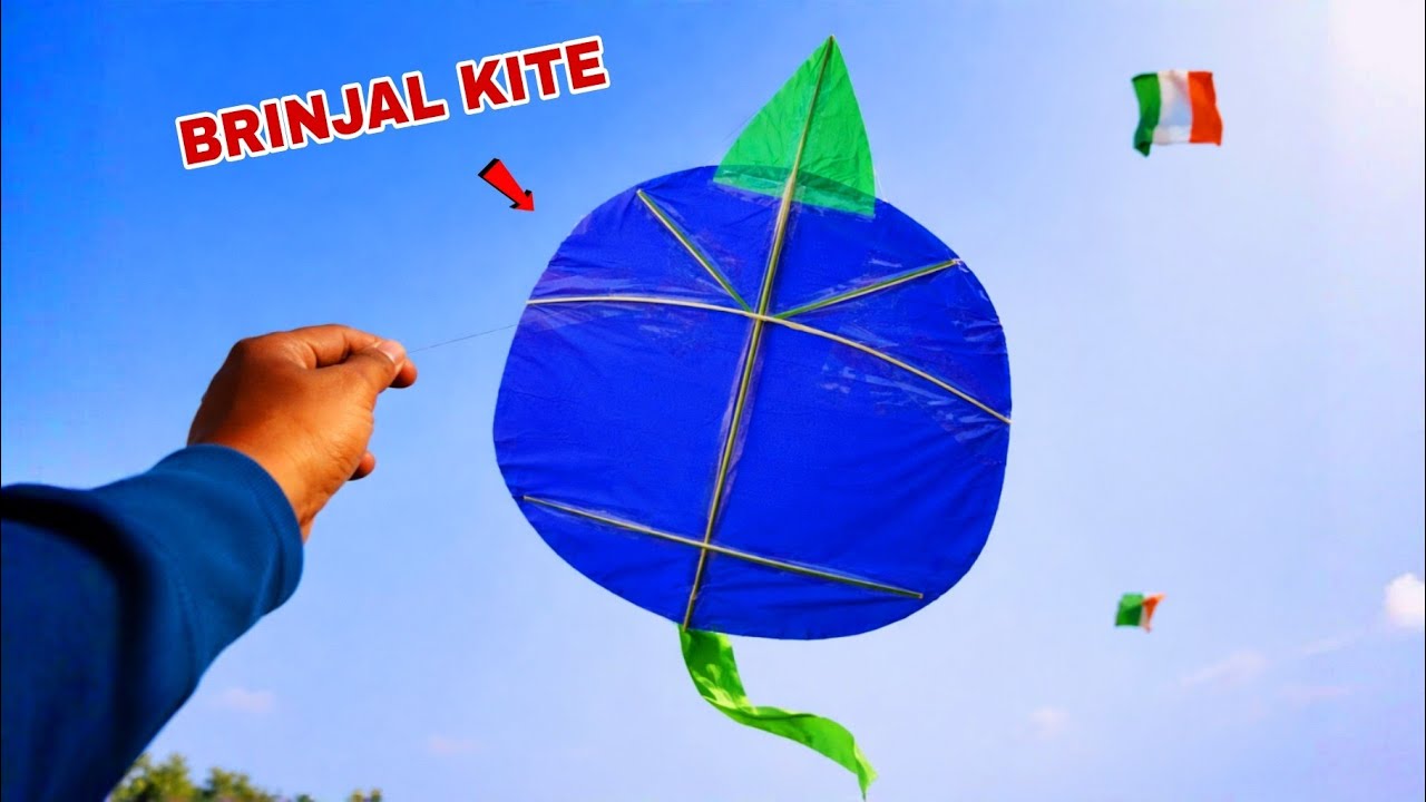 How to make Giant Brinjal Kite at Home! (100% Working)