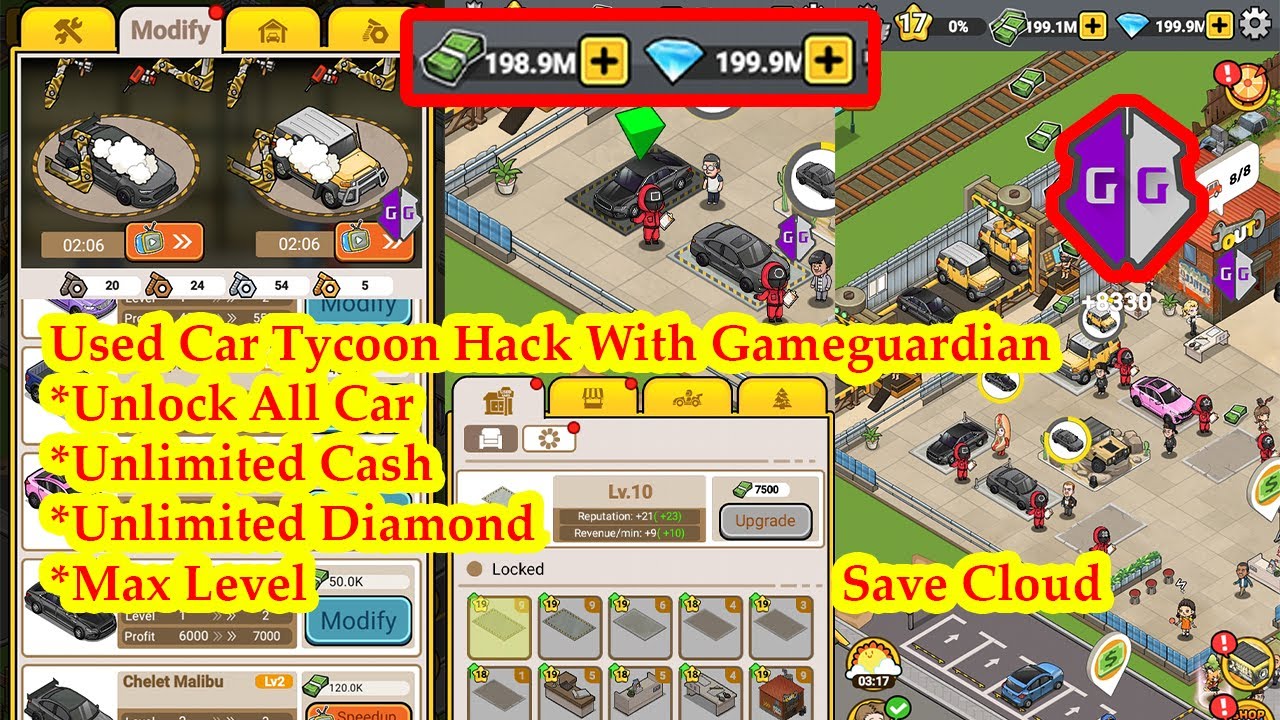 Used Car Tycoon Game Mod With Gameguardian 2022 (Unlimited Cash and Diamond)