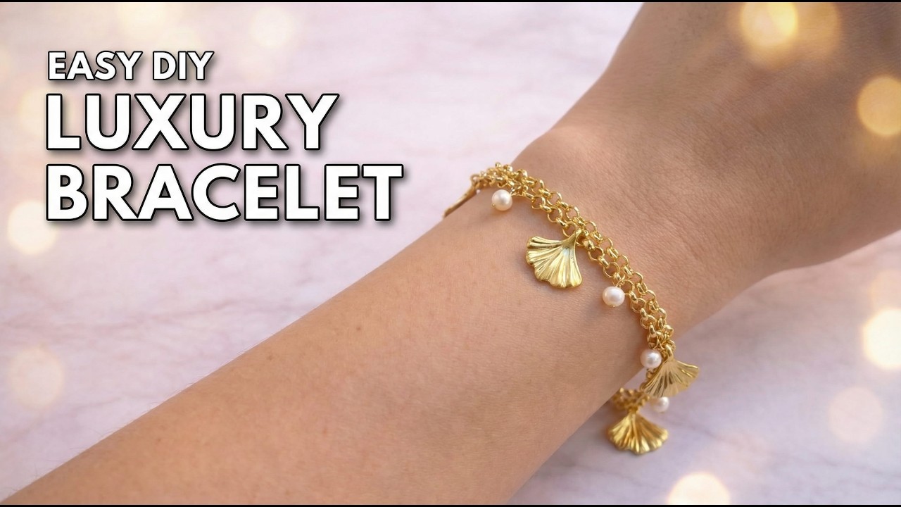 Golden Bracelet Making ASMR | Leaf Charm Bracelet | Handmade Jewelry Tutorial