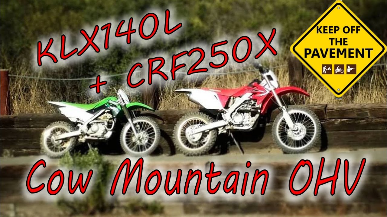 KLX140L & CRF250X PART 1 on Cow Mountain OHV trail - KOTP - Dirtbikes