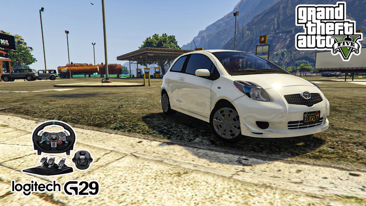 GTA V  Toyota yaris Real Hands Logitech g29 gameplay