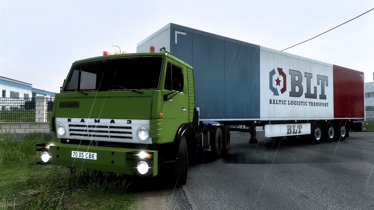KamAZ 5410 | ETS2 Realistic Truck Driving | Hauling a trailer of tableware through Northern Europe