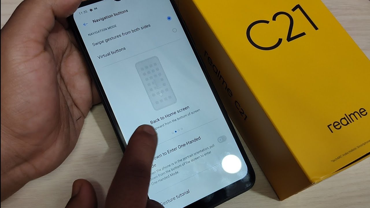 Realme C21 | Как включить полноэкранные жесты на Realme C21