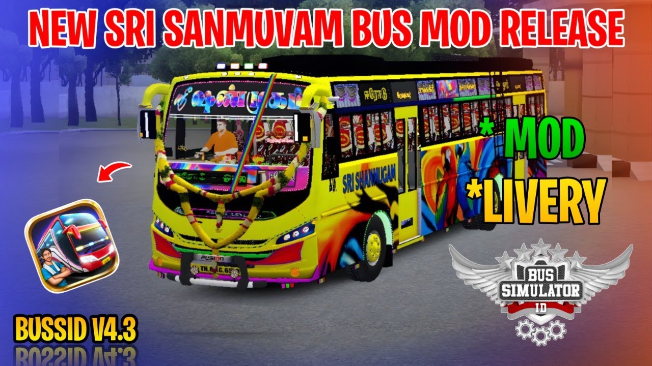 New Sri Sanmugam Bus Mod Tamil | Bus Simulator Indonesia | Sri Sanmugan Bus Livery In Bussid #bus