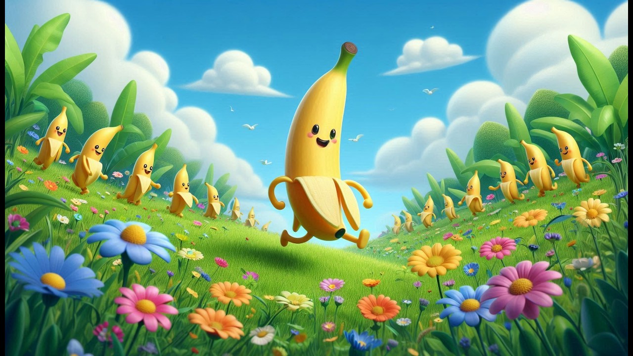 Minik Muzlar Koşuyor 🍌Yemyeşil Çayırlarda Minik Muzlar 🍌🌿 Neşeli Çocuk Şarkısı, Eğlenceli ve Eğitici
