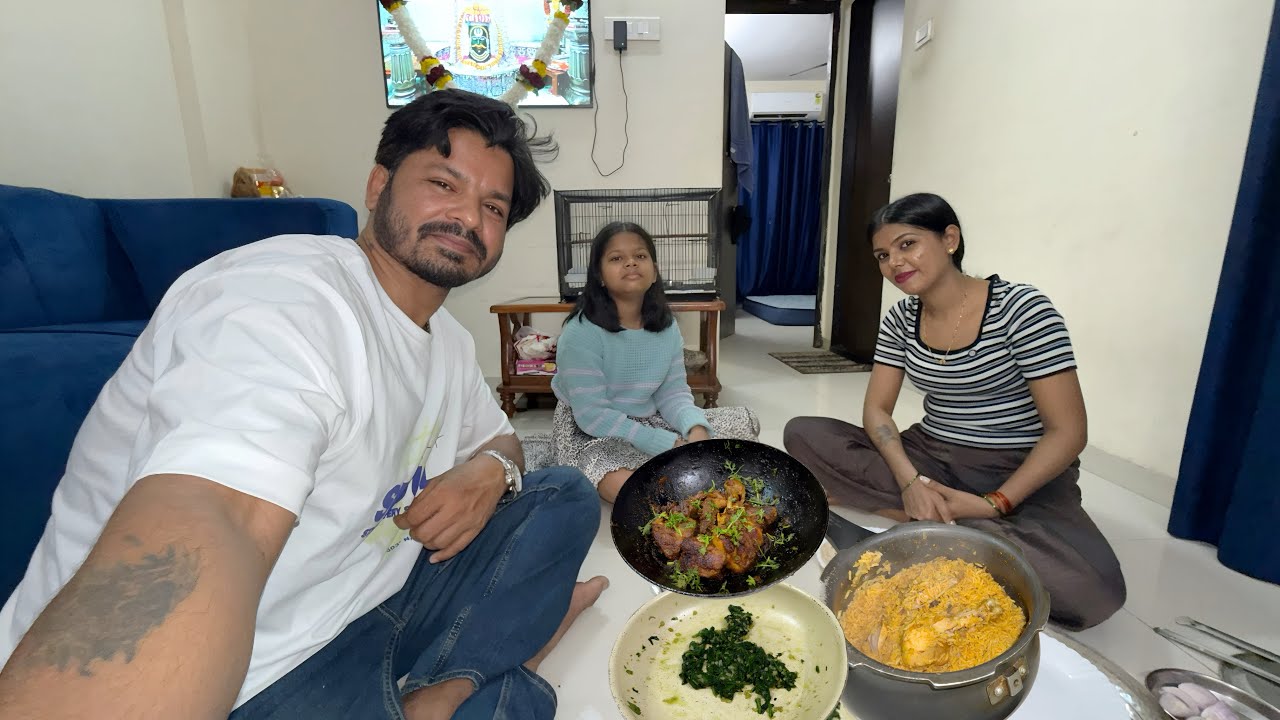 १०० किलो मसाला बनवला आणि जेवायला चिकन पुलाव, चिकन फ्राय 😍 100kg Sneha Laziz Masala 