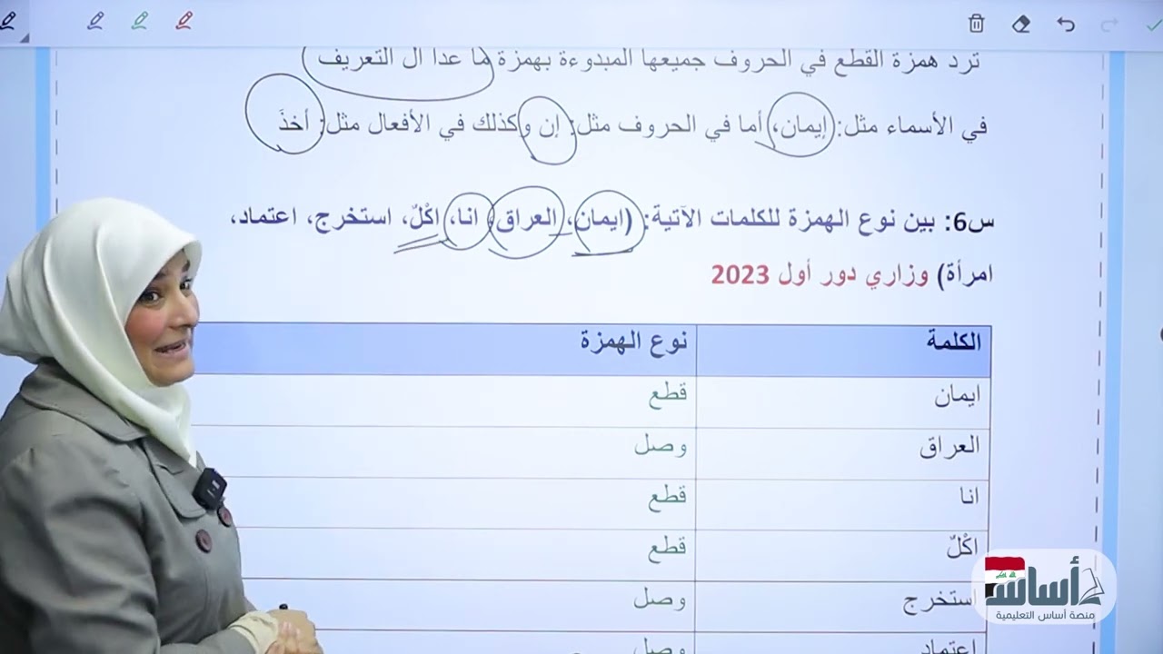 وزاريات همزة الوصل والقطع (تصوير جديد2026) / الثالث المتوسط/ د. ايات العاني