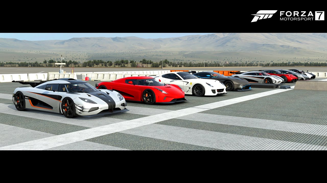 Forza Motorsport 7 - Top 14 Most Fastest Supercars Drag Race (Fully Upgrade)