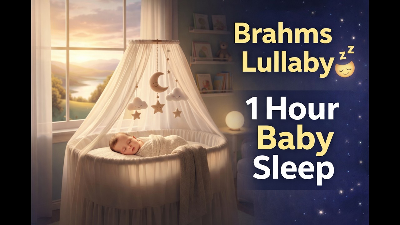 Brahms Lullaby (1 Hour) 💤 Baby Sleep Music | Calming Bedtime Lullaby for Babies