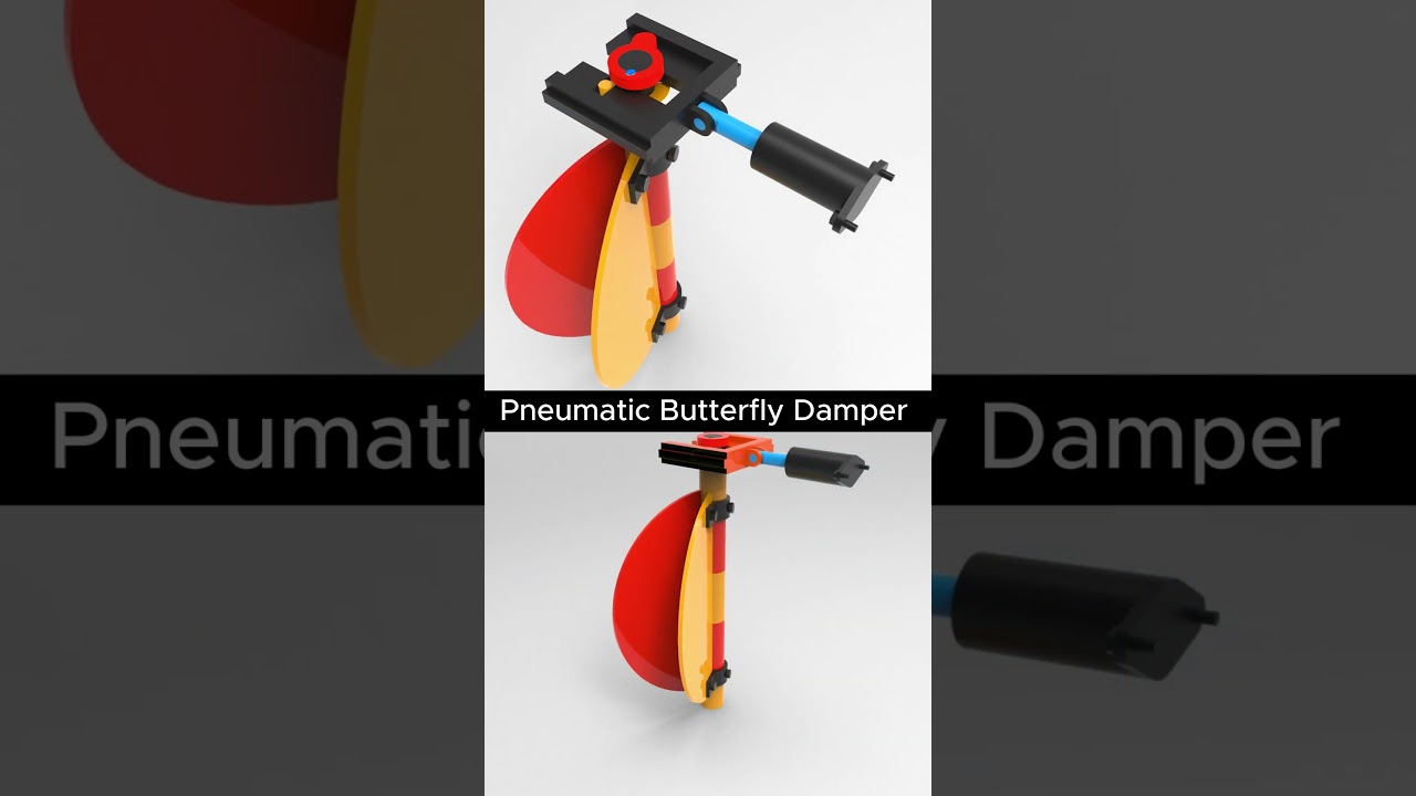 How Pneumatic Butterfly Damper Works  #mechanic #engineering  #mechanism #mechanical #dampers