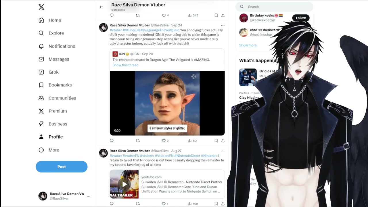 Demon Vtuber Rants About The Dragon Age Fandom