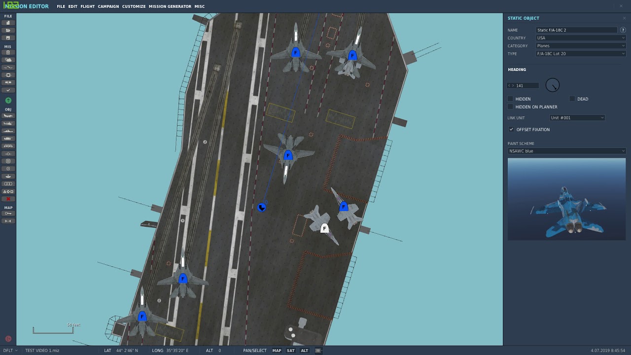 DCS World Mission Editor Tutorial Pt1 - Placing a Carrier, Adding Flights, etc