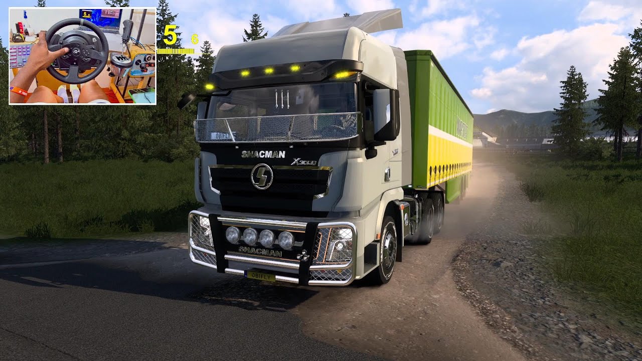ShacMan x3000 via  RusMap 1.50 - Euro Truck Simulator 2 - Steering Wheel PC Gameplay