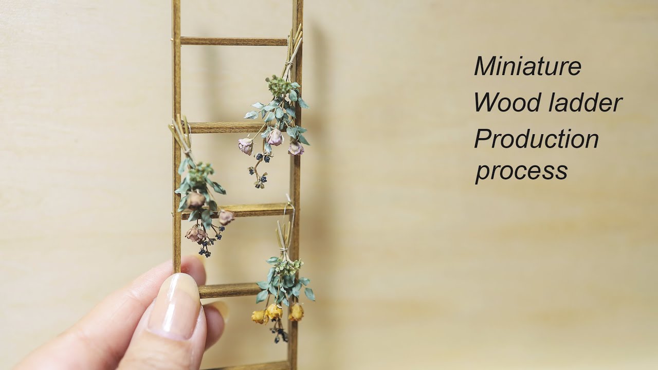 【ミニチュア】ウッドラダーの作り方 How to make miniature wood ladder
