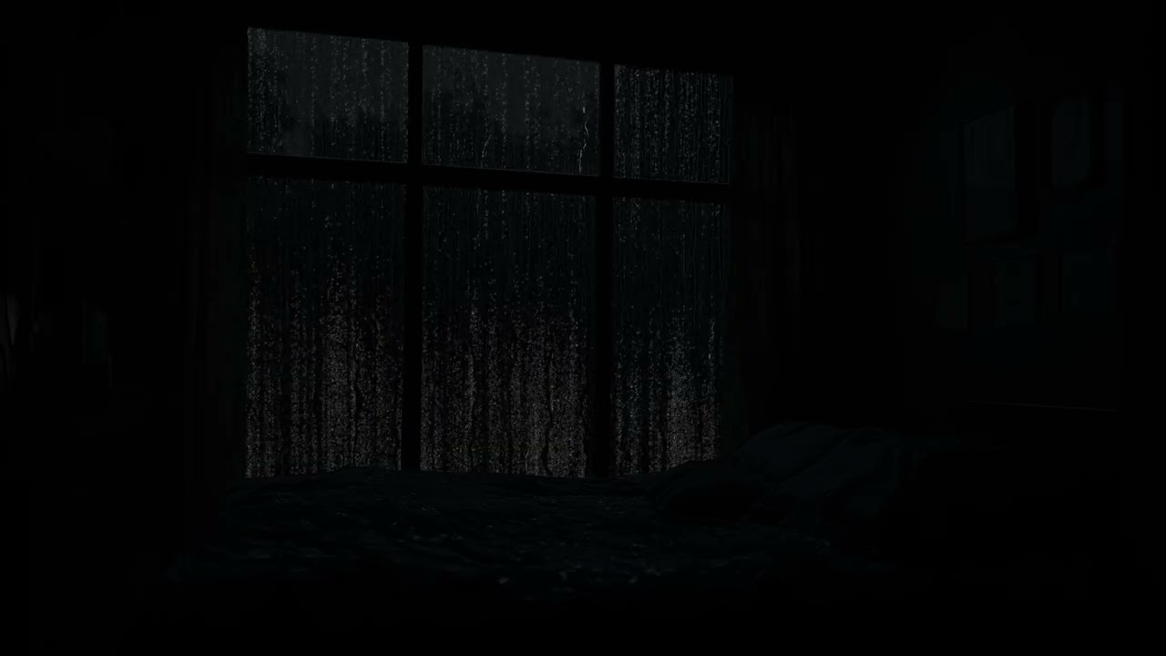 Dark Bedroom Rain ASMR for Deep Sleep, Relaxation and Peaceful Night