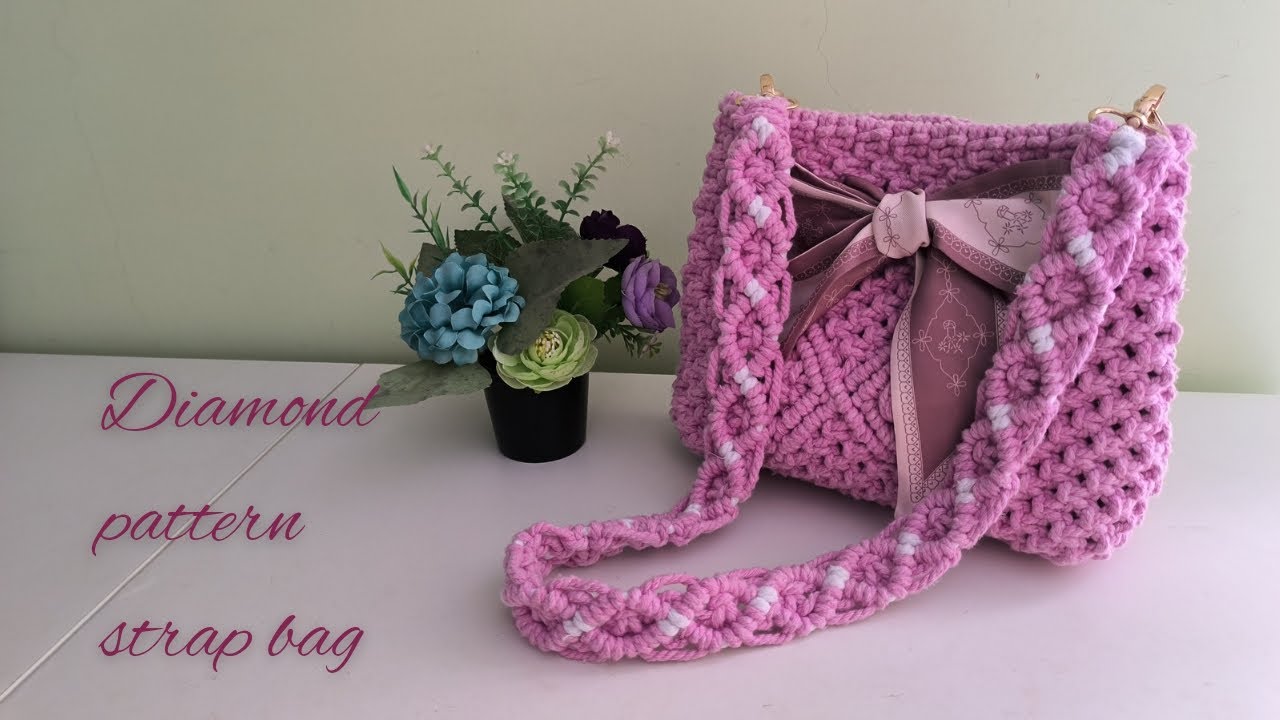Macrame diamond 💎 pattern bag strap || Macrame tutorial @eriandiy