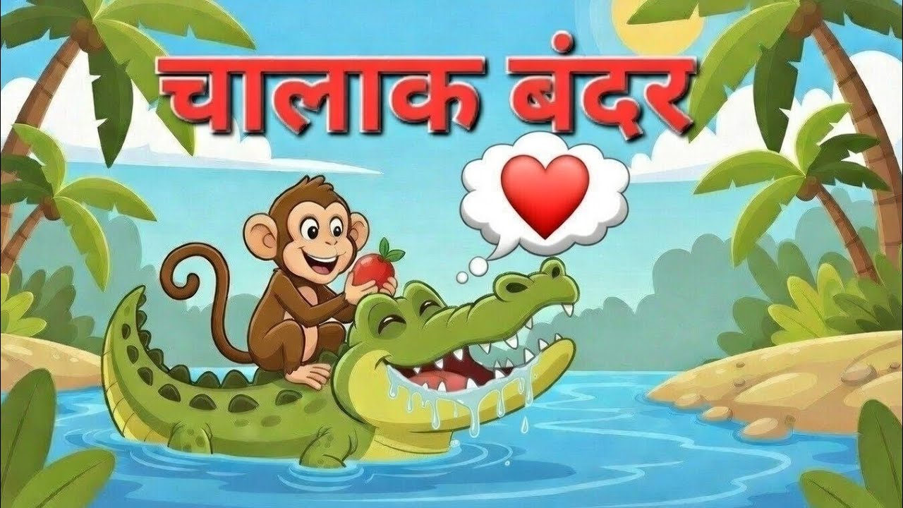 बंदर और मगरमच्छ की कहानी 🐒🐊 | Panchatantra Moral Story | Hindi | hindi kids moral story | Cartoon |