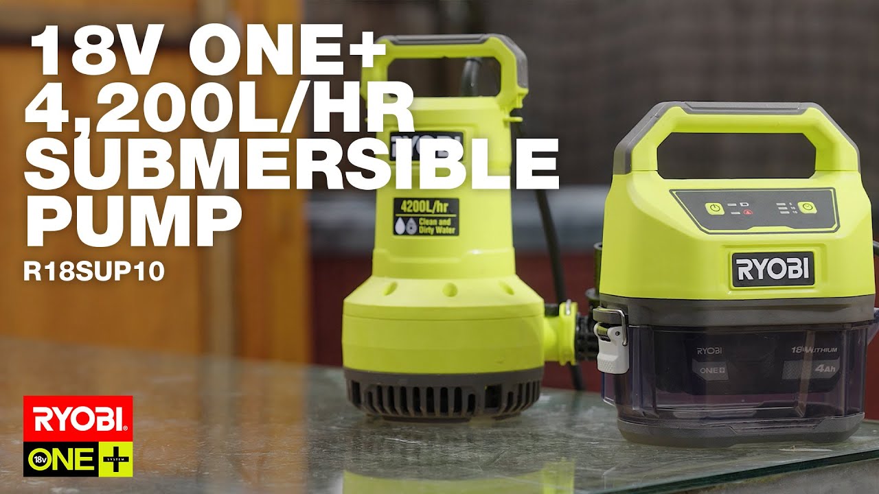 RYOBI 18V ONE+ Submersible Pump (R18SUP10) in action