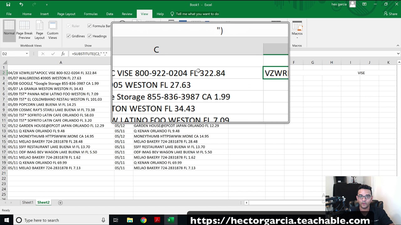 Advanced Excel Tutorial: Extracting Dates, Amounts, and Descriptions (Text Formulas)