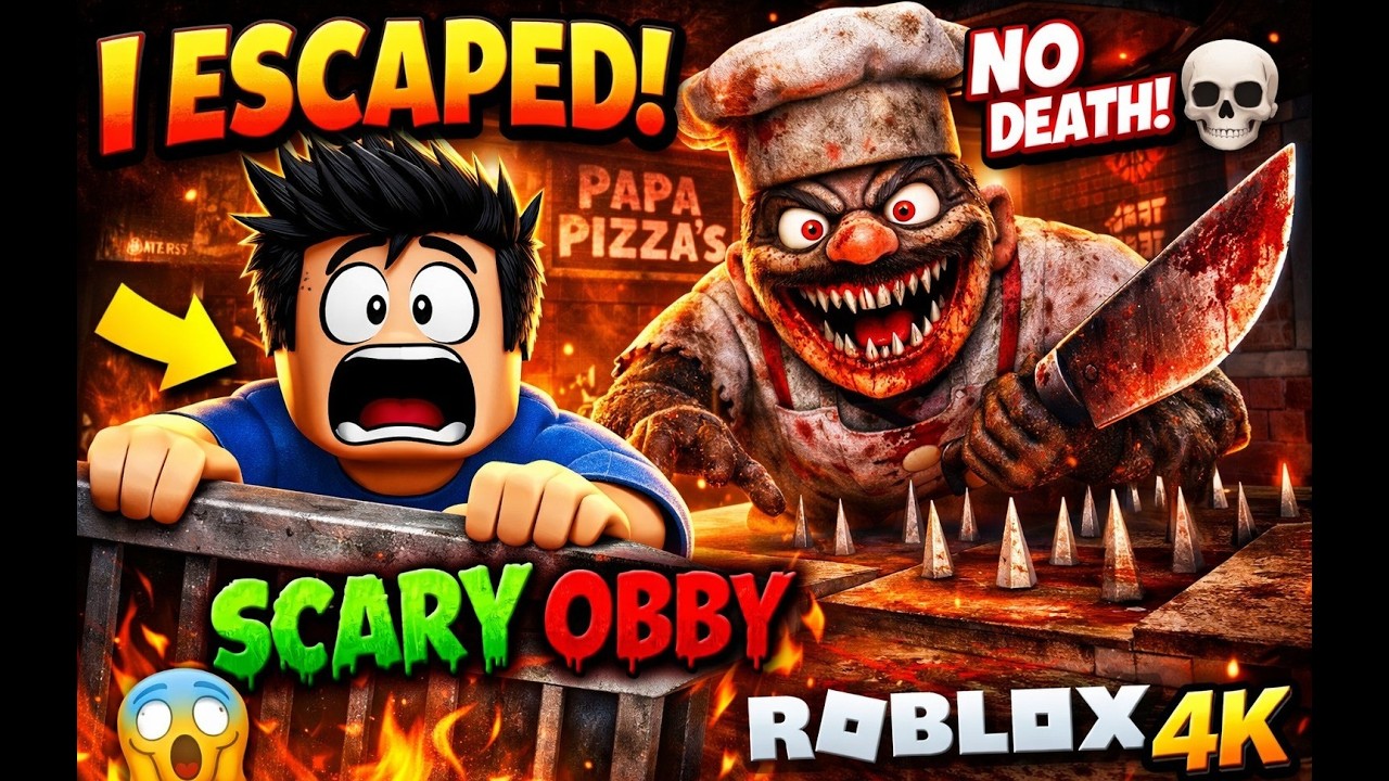 NO DEATH Escape from Papa Pizza’s SCARY Pizzeria! 😈🍕 | Roblox Obby