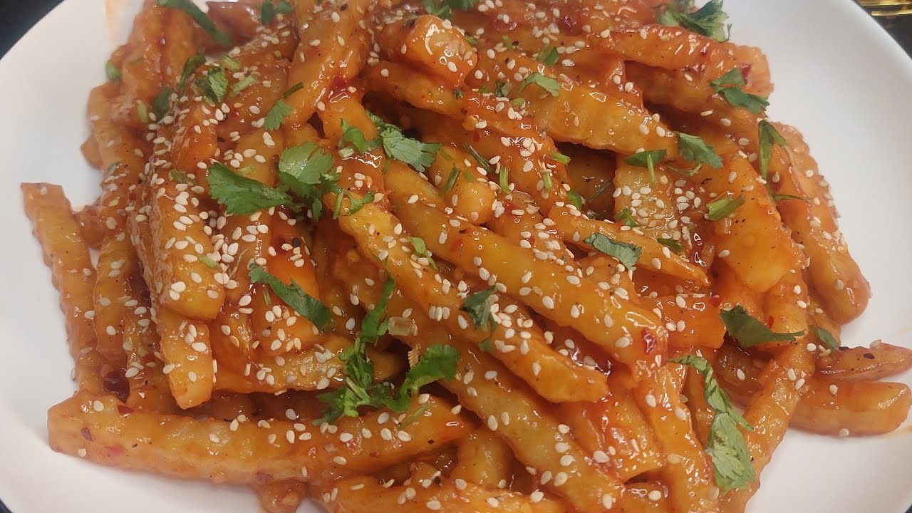 Chilli potato recipe | Korean chilli potato | Spicy chilli garlic potato #food #cooking #recipe #veg