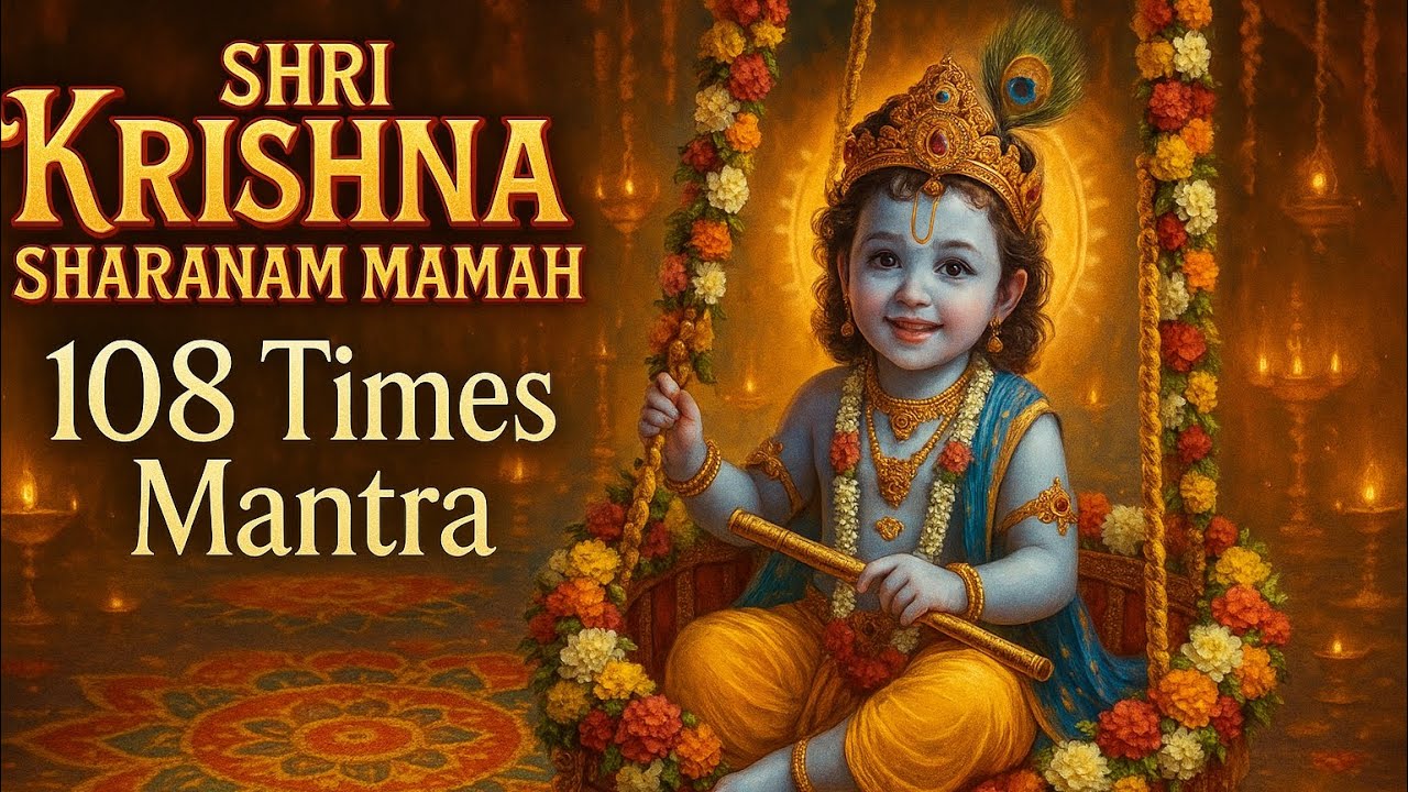 Shri Krishna Sharanam Mamah – 108 Times | Powerful Janmashtami Mantra for Peace & Devotion
