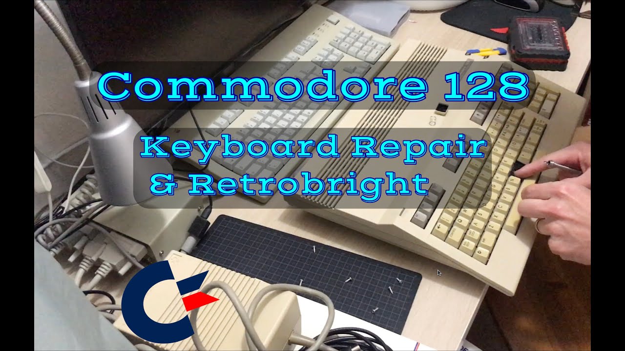 Commodore 128 Keyboard Repair and Retrobright