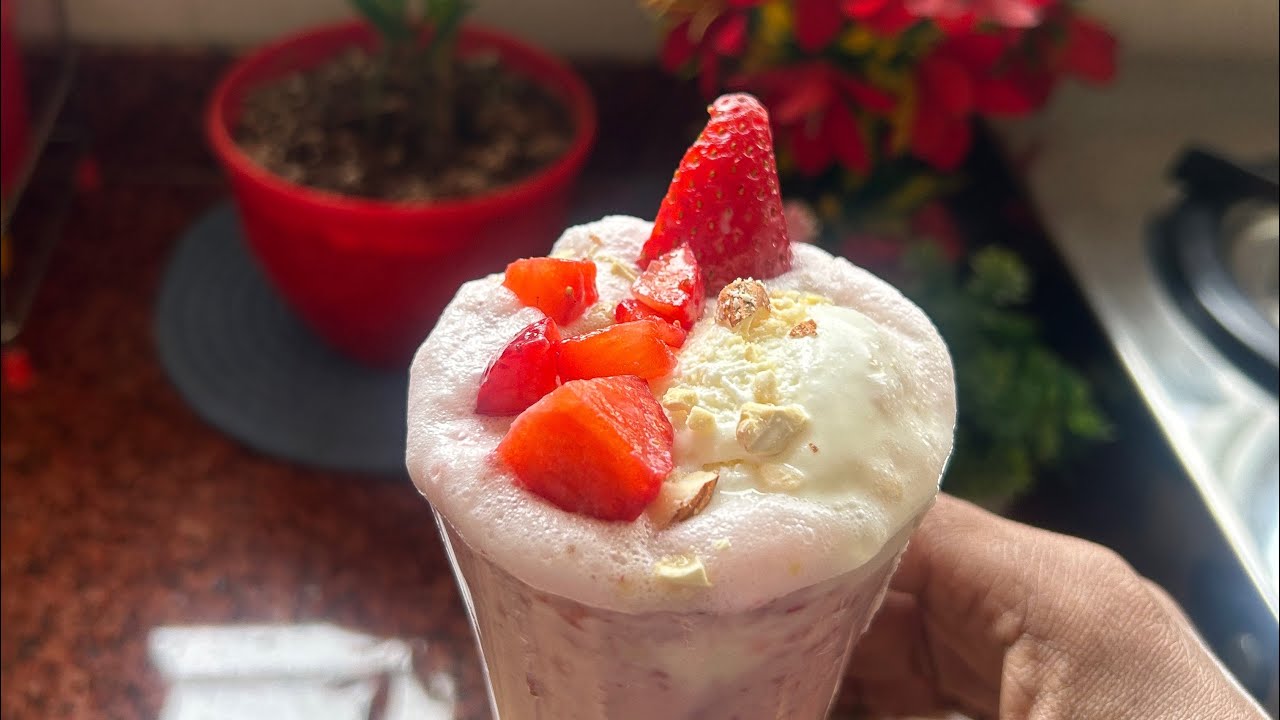 Strawberry Mastani | Summer Drink #strawberry #strawberrymastani #summerdrink