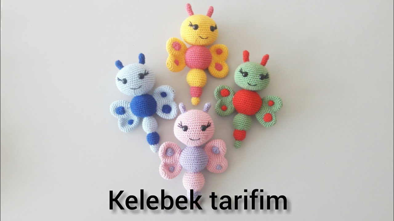 Amigurumi kelebek tarifim ayrıntılarıyla çok kolay yapımı. kelebek çıngırakta diyebiliriz