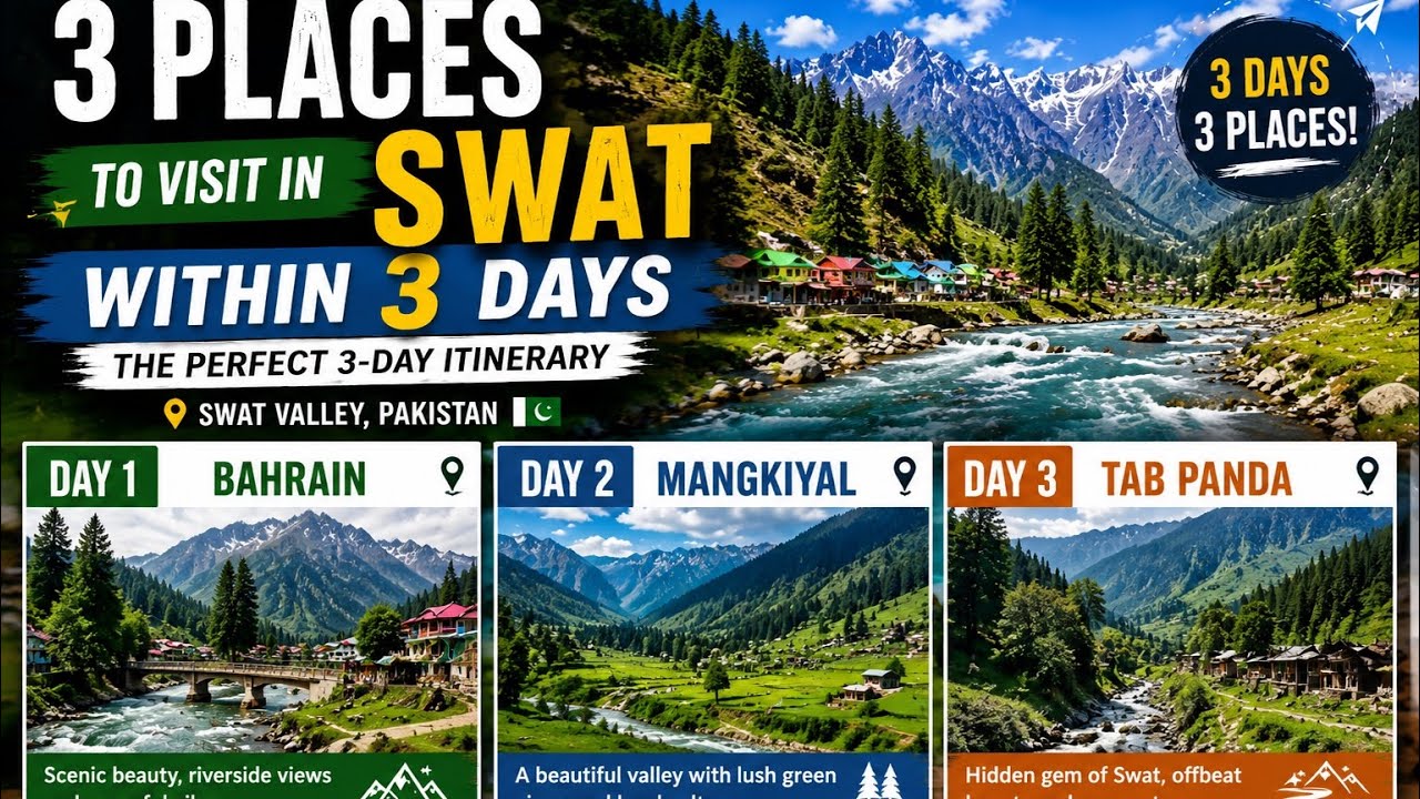 3 Places to Visit in Swat Within 3 Days | Ultimate Swat Travel Guide 🇵🇰
