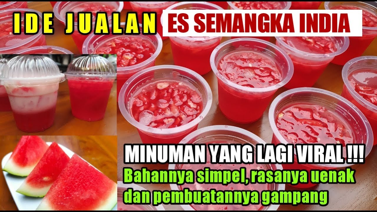 IDE JUALAN MINUMAN VIRAL || RESEP ES SEMANGKA INDIA || BAHAN SIMPEL, RASA ENAK, PEMBUATANNYA GAMPANG
