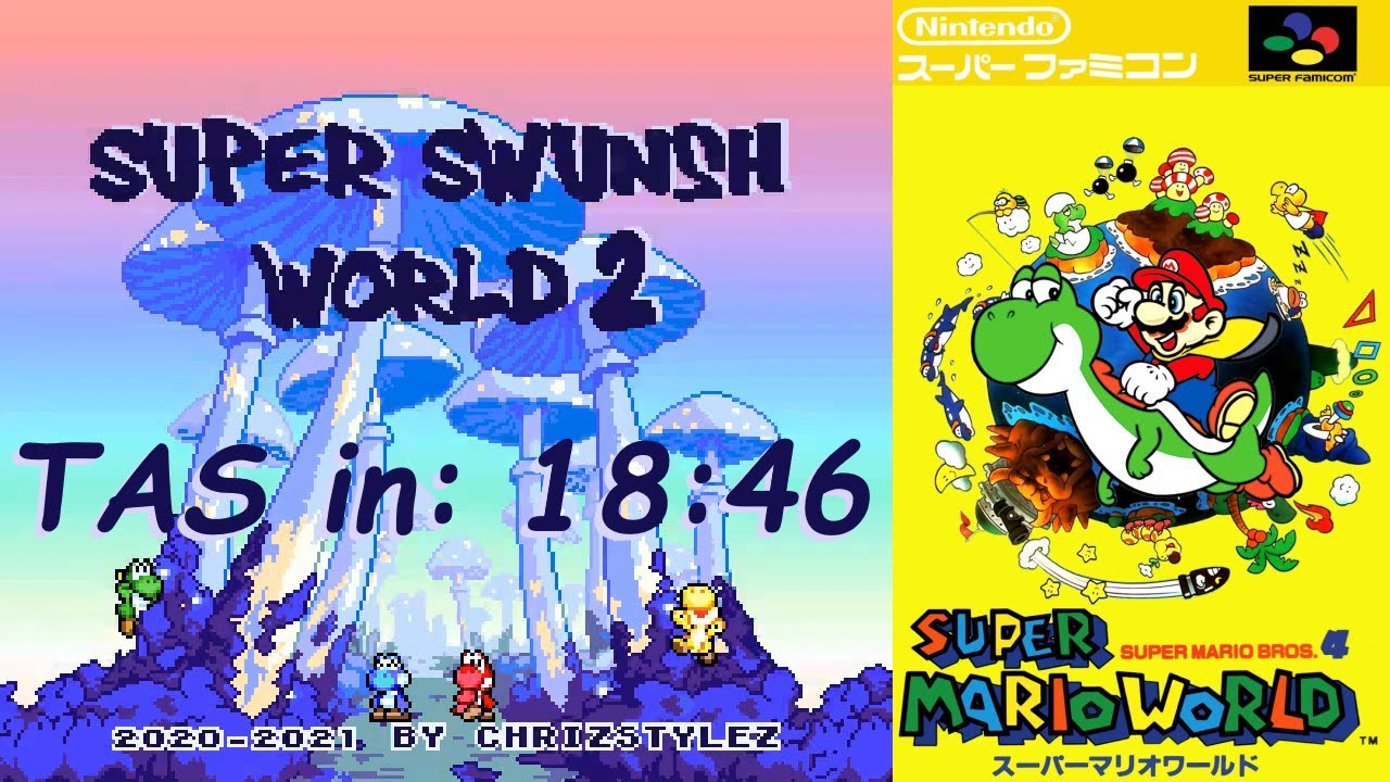 [TAS] Super Swunsh World 2 (SMW Hack) 100% in 18:46