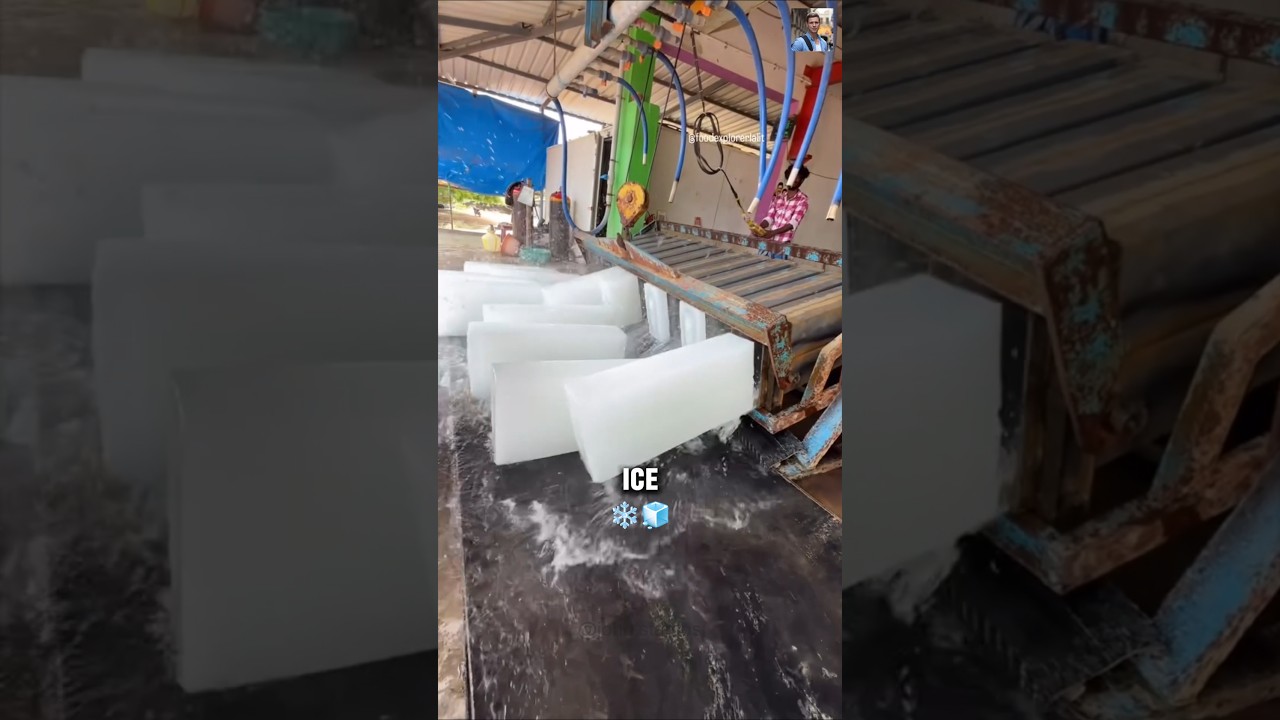 Do You Know How large Ice Blocks Are Made in India? ❄️ 🧊