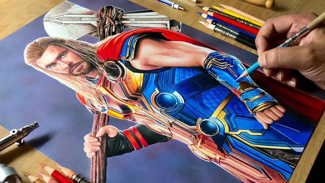 Mind-Blowing Thor Drawing – Hyper Realistic Marvel Fan Art Timelapse!
