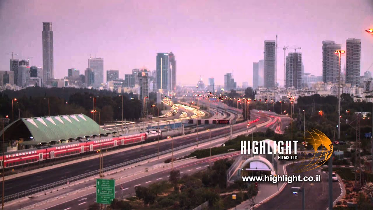 Time Lapse clip of Israel: Tel aviv - cityscape Day to night