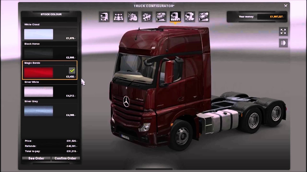 ETS 2 Mercedes New Actros Upgrade Options Review (1.18)