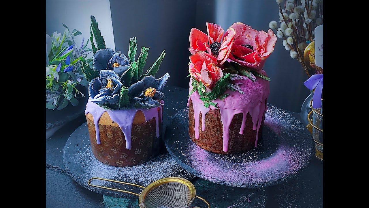 УКРАШАЕМ ПАСХАЛЬНЫЕ  КУЛИЧИ.... самый быстрый и легкий способ