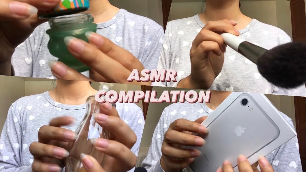 asmr compilation lid sounds, brushing sounds, fast tapping and more 
